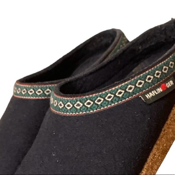 Harflinger navy wool corkscrew slide/slippers size 11 (42) - Picture 2 of 4